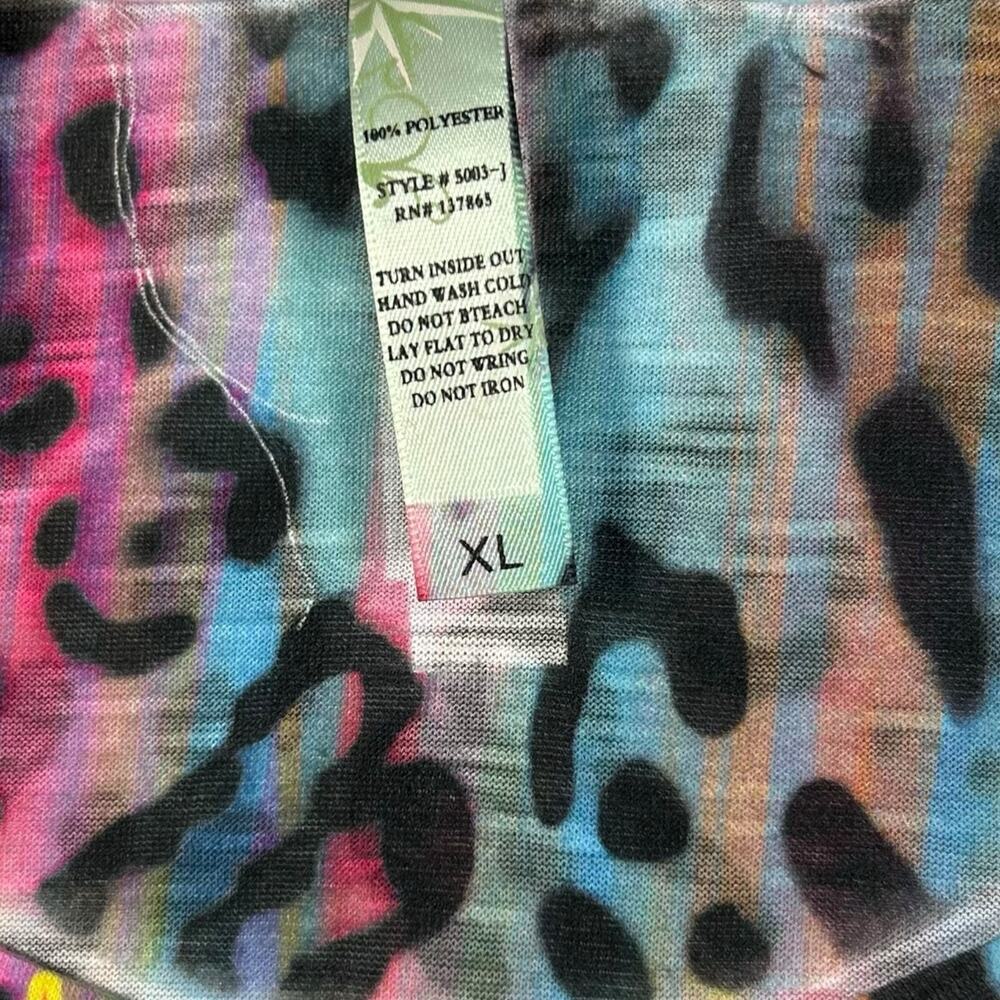 Y2K Women XL Rainbow Cheetah Las Vegas Nevada Graphic Tank Top Rhinestone Bling - Picture 6 of 8